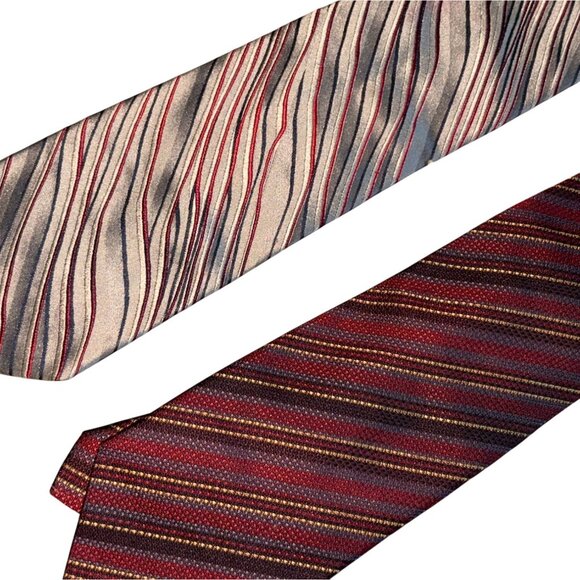 Mens 4 Piece Neck Tie Lot-Multicolor-Silk/Silk Blend-OS-GUC - Picture 3 of 4